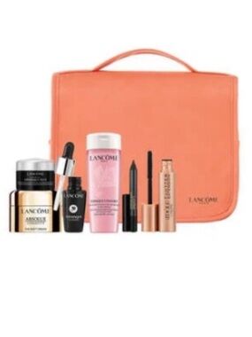 Lancôme 7-Piece Makeup Gift Set with Coral bag